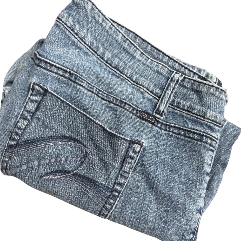 GLO Jeans Women's Size 17 Capri‎ Jeans Blue Denim Zipper Ankle Flare Bootcut